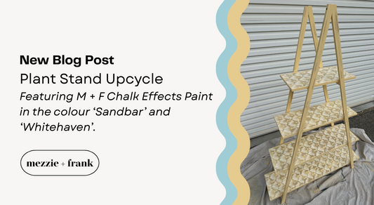Upcycling an old shelf into a rustic plant stand